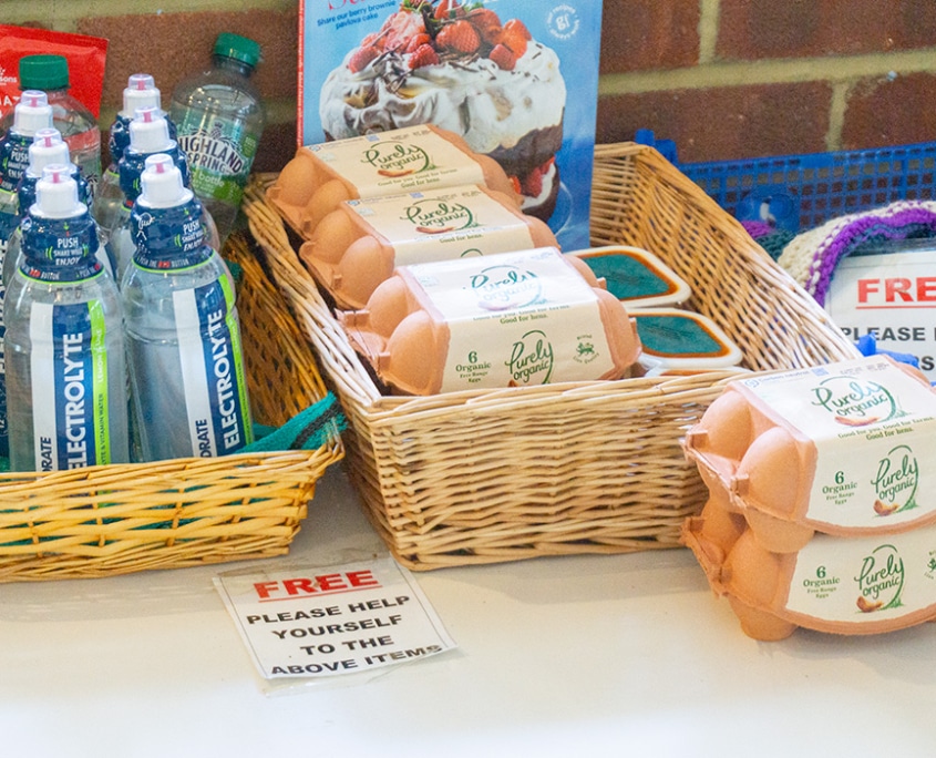 Groceries at our community pantry Yateley Industries charity