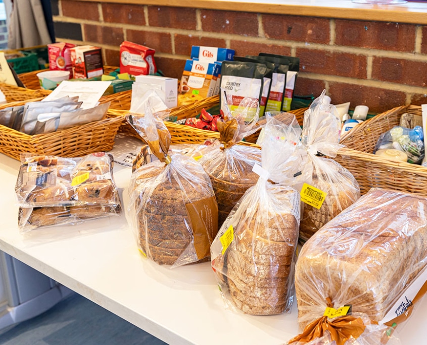 Bread and groceries at our Community Pantry